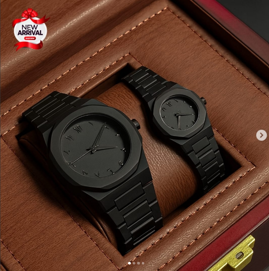 2 Pcs Black Aura Couple watch