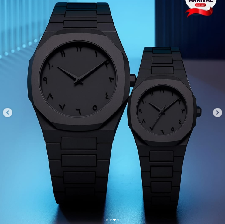 2 Pcs Black Aura Couple watch